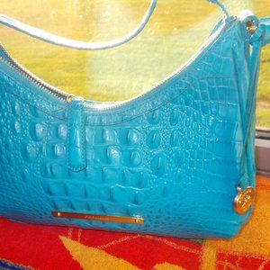 Brahmin Blue Croc Embossed Handbag